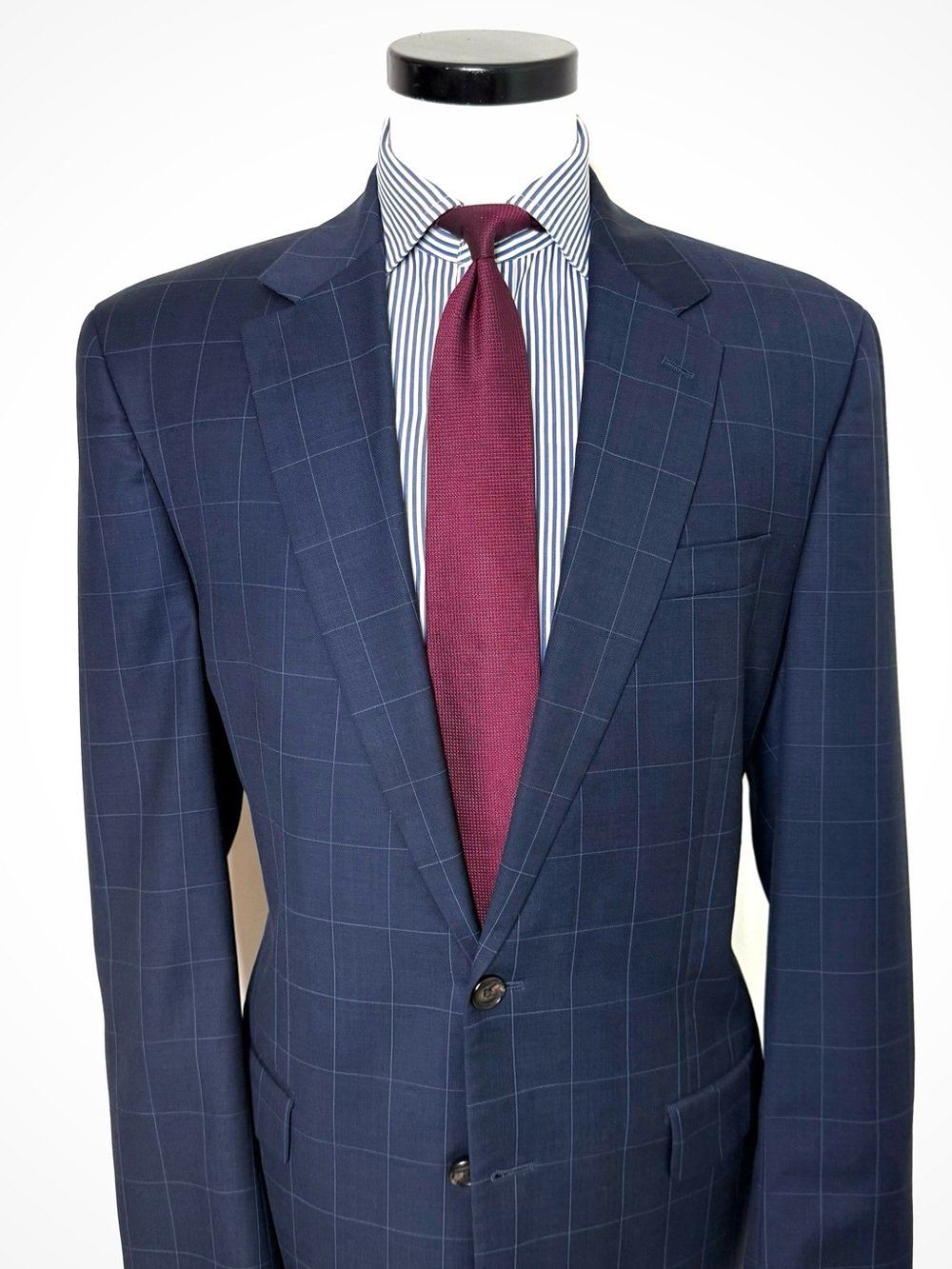Ralph Lauren Navy Windowpane Blazer | 42L